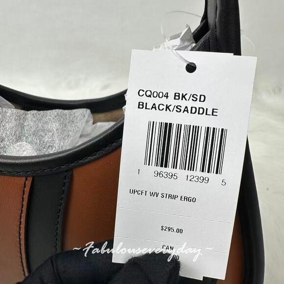 Coach Ergo Bag Wavy Stripe Upcrafted Coachtopia Leather In Brown Black CQ004 - Picture 5 of 8